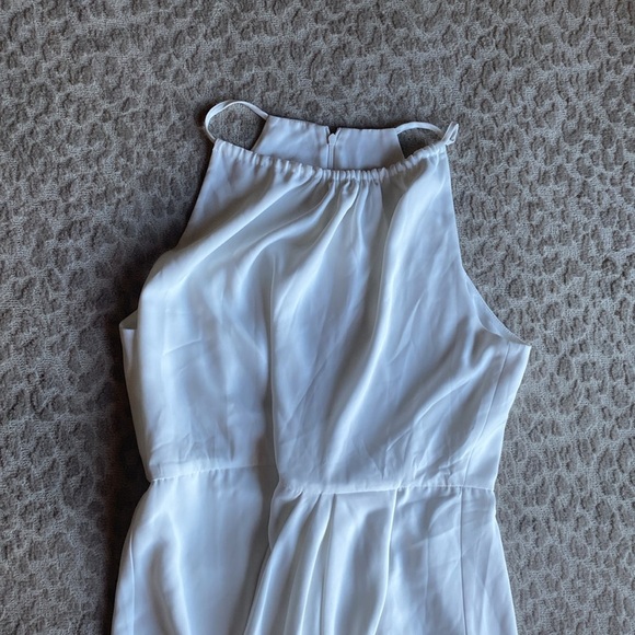 Shona Joy Ivory High Neck Ruched Midi Dress, size 10 - Picture 4 of 9